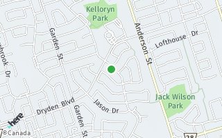 Map of 82 Fallingbrook St, Whitby, ON L1R1P7, Canada