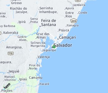 Lage des Taxitarifgebietes Salvador (Bahia)