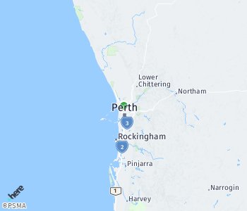 Lage des Taxitarifgebietes Perth