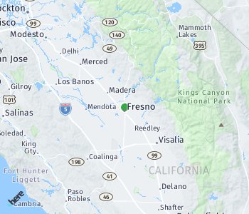 Lage des Taxitarifgebietes Fresno