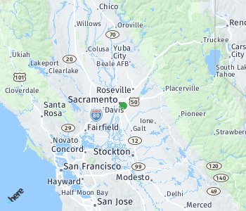 Lage des Taxitarifgebietes Sacramento