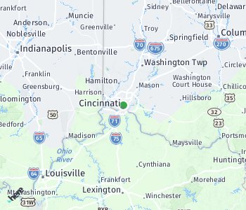 Lage des Taxitarifgebietes Cincinnati 