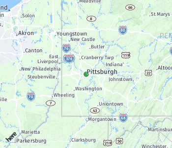 Lage des Taxitarifgebietes Pittsburgh