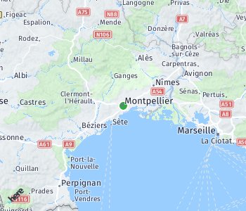 Lage des Taxitarifgebietes Montpellier