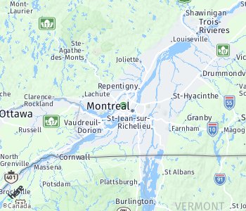 Lage des Taxitarifgebietes Montreal