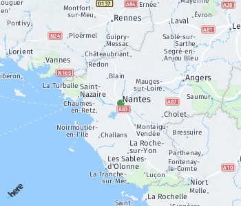 Lage des Taxitarifgebietes Nantes