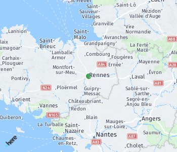 Lage des Taxitarifgebietes Rennes