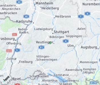 Lage des Taxitarifgebietes Tübingen