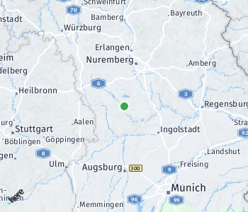 Lage des Taxitarifgebietes Weißenburg-Gunzenhausen
