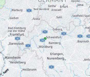 Lage des Taxitarifgebietes Schweinfurt