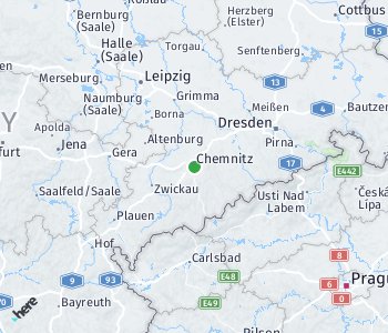 Lage des Taxitarifgebietes Chemnitz