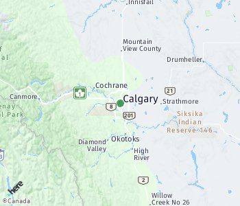 Lage des Taxitarifgebietes Calgary
