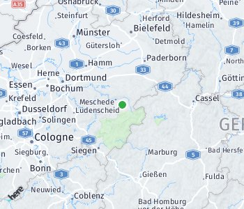 Lage des Taxitarifgebietes Hochsauerlandkreis