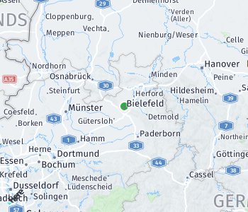 Lage des Taxitarifgebietes Bielefeld