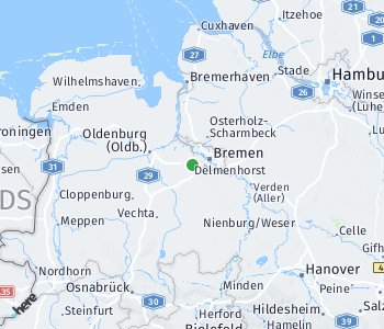 Lage des Taxitarifgebietes Delmenhorst