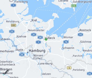 Lage des Taxitarifgebietes Lübeck